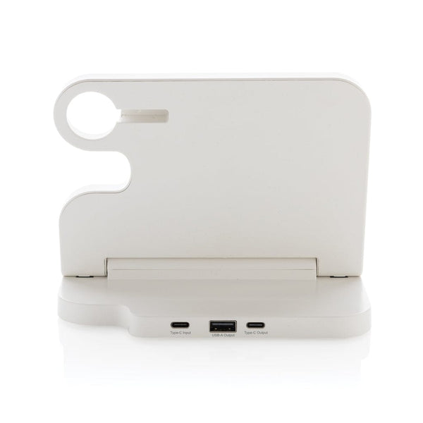 Caricatore doppio 15W Joltz in rPlastica RCS bianco - personalizzabile con logo