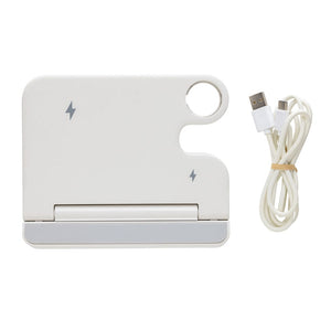 Caricatore doppio 15W Joltz in rPlastica RCS bianco - personalizzabile con logo