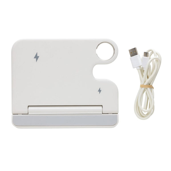 Caricatore doppio 15W Joltz in rPlastica RCS bianco - personalizzabile con logo