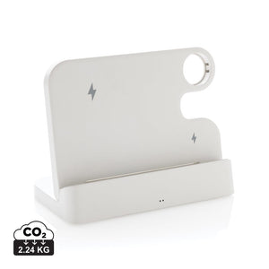 Caricatore doppio 15W Joltz in rPlastica RCS bianco - personalizzabile con logo