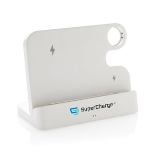 Caricatore doppio 15W Joltz in rPlastica RCS bianco - personalizzabile con logo