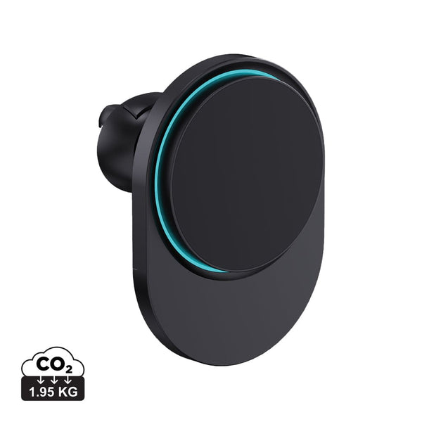 Caricatore magnetico 15W da auto PowerCruze in rPlastica RCS nero - personalizzabile con logo