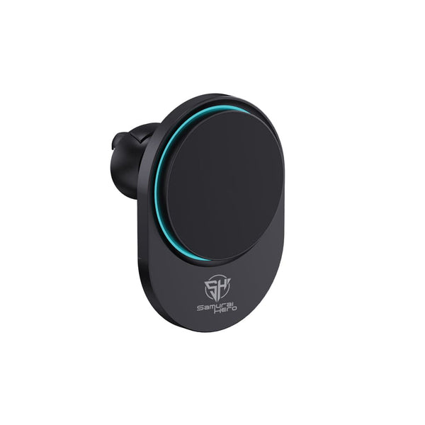 Caricatore magnetico 15W da auto PowerCruze in rPlastica RCS nero - personalizzabile con logo