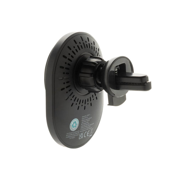 Caricatore magnetico 15W da auto PowerCruze in rPlastica RCS nero - personalizzabile con logo