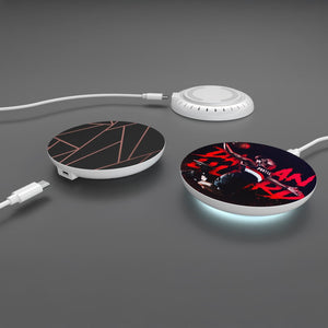 Caricatore rapido wireless da 15 W con indicatore LED Bianco - personalizzabile con logo