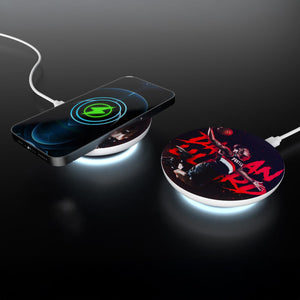 Caricatore rapido wireless da 15 W con indicatore LED Bianco - personalizzabile con logo