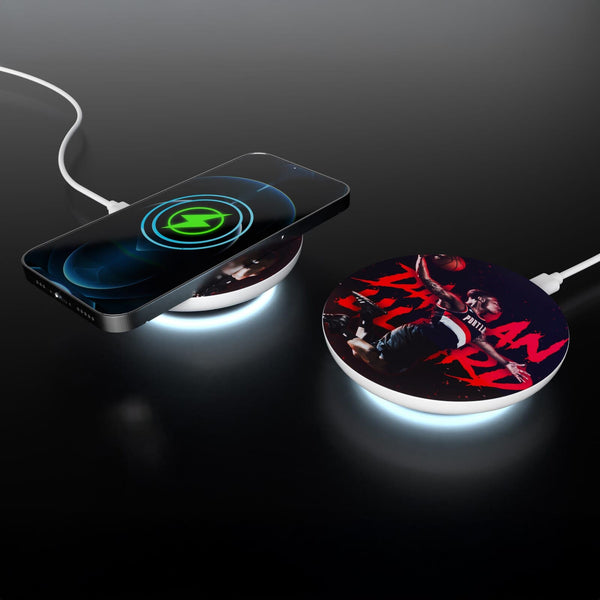 Caricatore rapido wireless da 15 W con indicatore LED Bianco - personalizzabile con logo