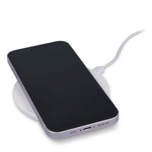 Caricatore rapido wireless da 15 W con indicatore LED Bianco - personalizzabile con logo