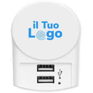 Caricatore Skross Euro USB(2xA) bianco - personalizzabile con logo