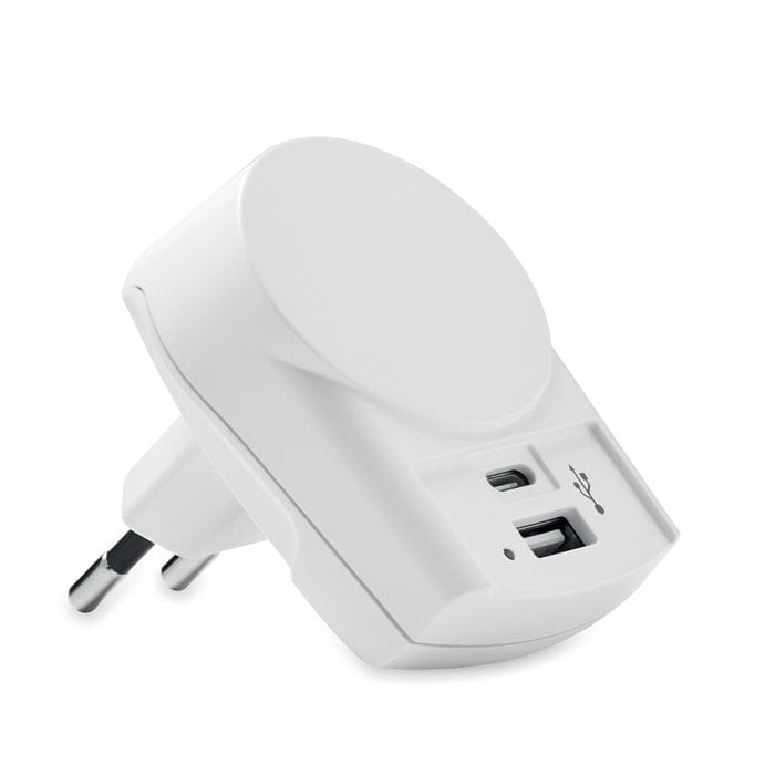 Caricatore Skross Euro USB(AC) bianco - personalizzabile con logo