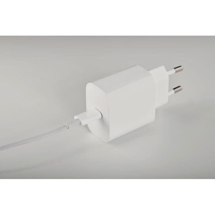 Caricatore USB a 2 porte, 20W Bianco - personalizzabile con logo