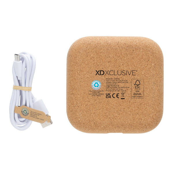Caricatore wireless 10W Oregon in plastica riciclata RCS marrone - personalizzabile con logo