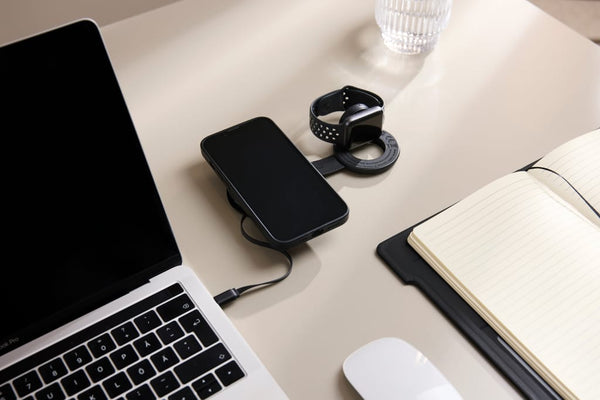 Caricatore wireless 2in1 da viaggio 15W VINGA Baltimore - personalizzabile con logo