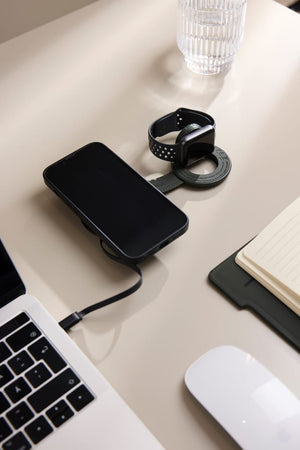 Caricatore wireless 2in1 da viaggio 15W VINGA Baltimore - personalizzabile con logo