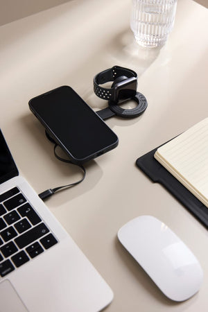 Caricatore wireless 2in1 da viaggio 15W VINGA Baltimore - personalizzabile con logo