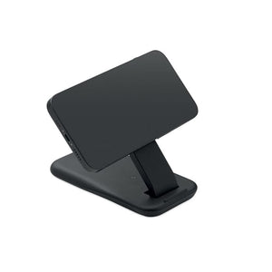 Caricatore wireless 3 in 1 da 15 W Nero - personalizzabile con logo
