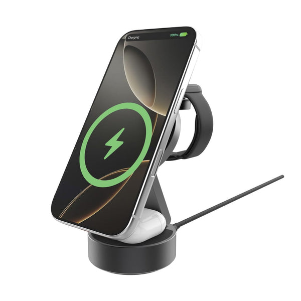 Caricatore wireless 3 in 1 ultraveloce 25W  RCS grigio - personalizzabile con logo