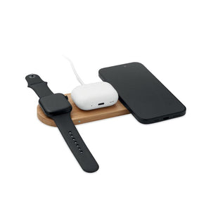 Caricatore wireless 3in1. 15 W natural - personalizzabile con logo
