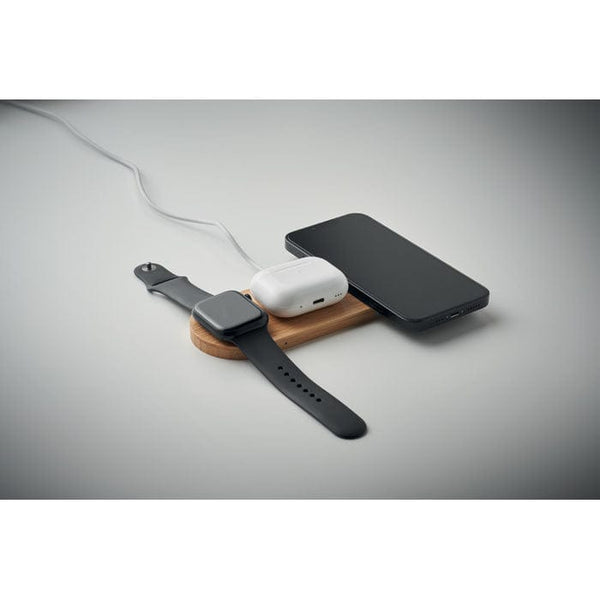 Caricatore wireless 3in1. 15 W natural - personalizzabile con logo