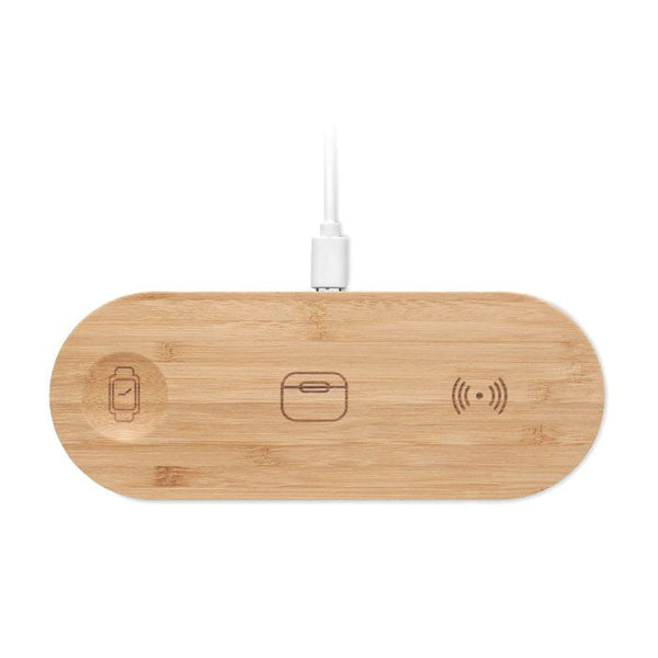 Caricatore wireless 3in1. 15 W natural - personalizzabile con logo