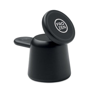 Caricatore wireless 3in1. 15 W Nero - personalizzabile con logo