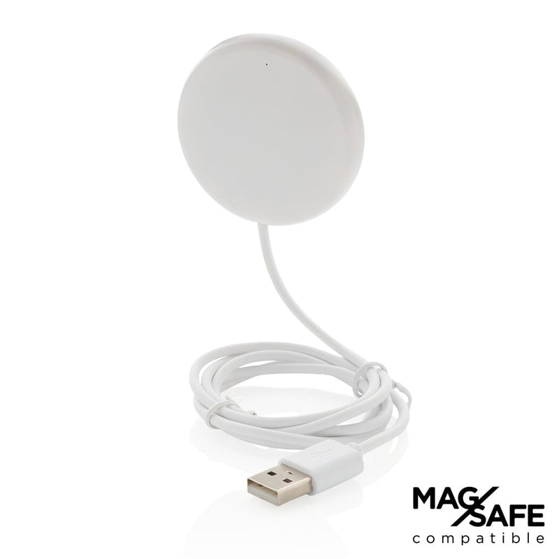 Caricatore wireless 5W magnetico bianco - personalizzabile con logo