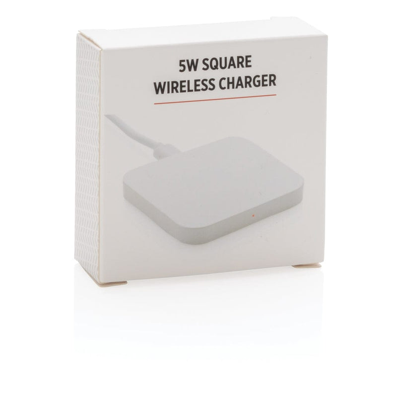 Caricatore wireless 5W Square bianco - personalizzabile con logo