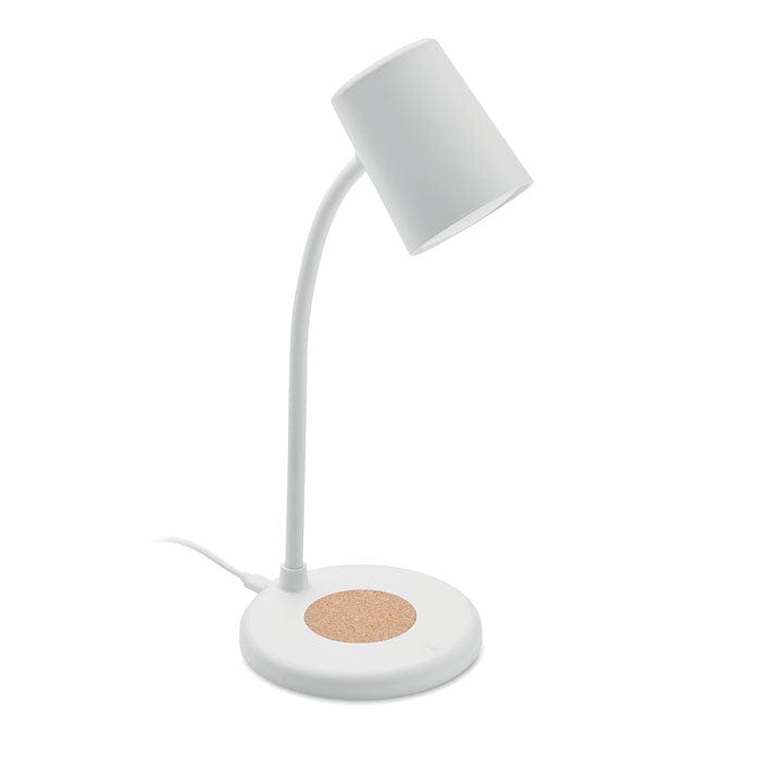 Caricatore wireless e lampada Bianco - personalizzabile con logo