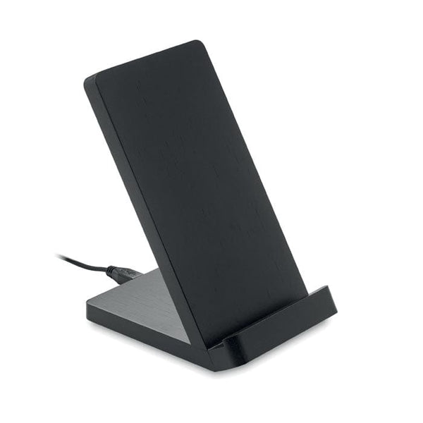 Caricatore wireless e stand Nero - personalizzabile con logo