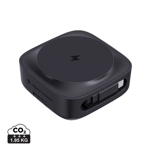 Caricatore wireless magnetico 2in1 15W Urban Vitamin Goleta nero - personalizzabile con logo