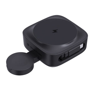 Caricatore wireless magnetico 2in1 15W Urban Vitamin Goleta nero - personalizzabile con logo