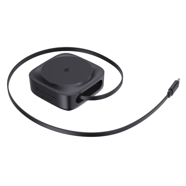 Caricatore wireless magnetico 2in1 15W Urban Vitamin Goleta nero - personalizzabile con logo