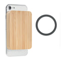 Caricatore wireless magnetico in bamboo e power Bank beige - personalizzabile con logo