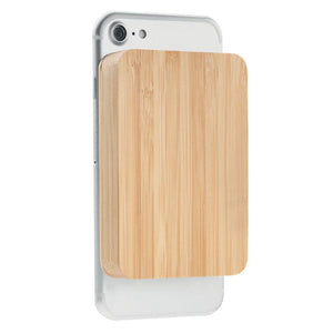 Caricatore wireless magnetico in bamboo e power Bank beige - personalizzabile con logo