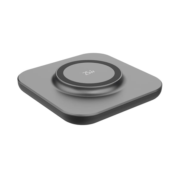 Caricatore wireless magnetico ultra veloce Quantum 25W grigio - personalizzabile con logo