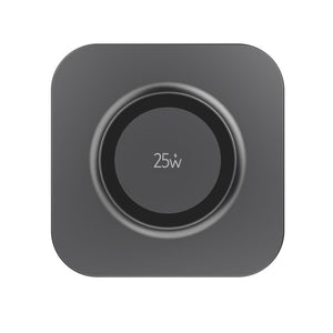 Caricatore wireless magnetico ultra veloce Quantum 25W grigio - personalizzabile con logo