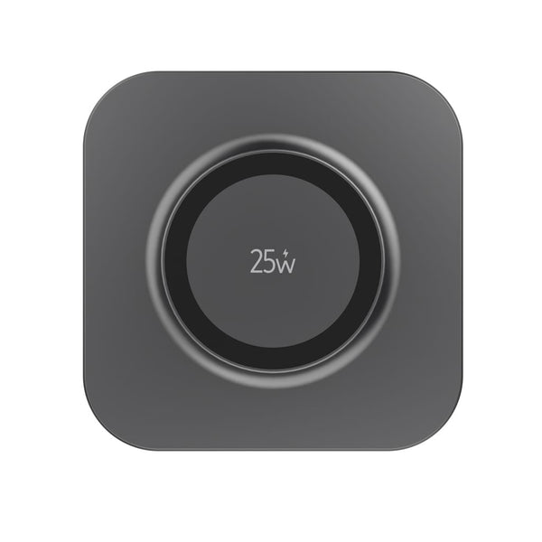 Caricatore wireless magnetico ultra veloce Quantum 25W grigio - personalizzabile con logo