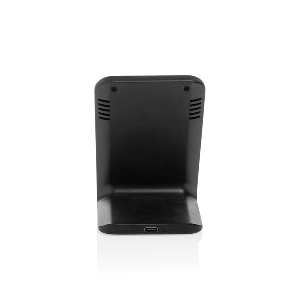 Caricatore wireless magnetico VoltPerch 15W in rPlastica RCS nero - personalizzabile con logo