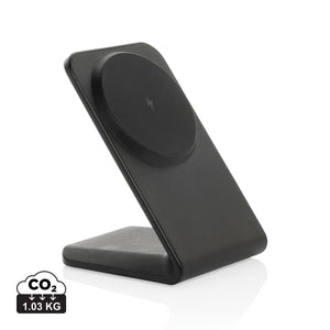 Caricatore wireless magnetico VoltPerch 15W in rPlastica RCS nero - personalizzabile con logo