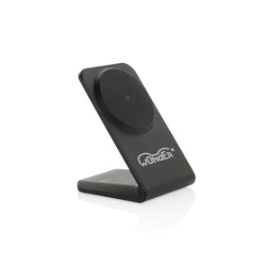 Caricatore wireless magnetico VoltPerch 15W in rPlastica RCS nero - personalizzabile con logo