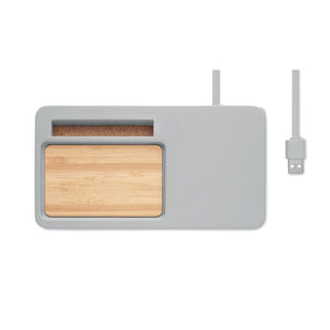 Caricatore wireless organizer grigio - personalizzabile con logo