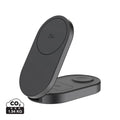 Caricatore wireless pieghevole ultra veloce Quantum 3in1 grigio - personalizzabile con logo