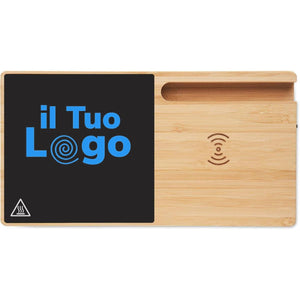 Caricatore wireless scaldatazza Legno - personalizzabile con logo