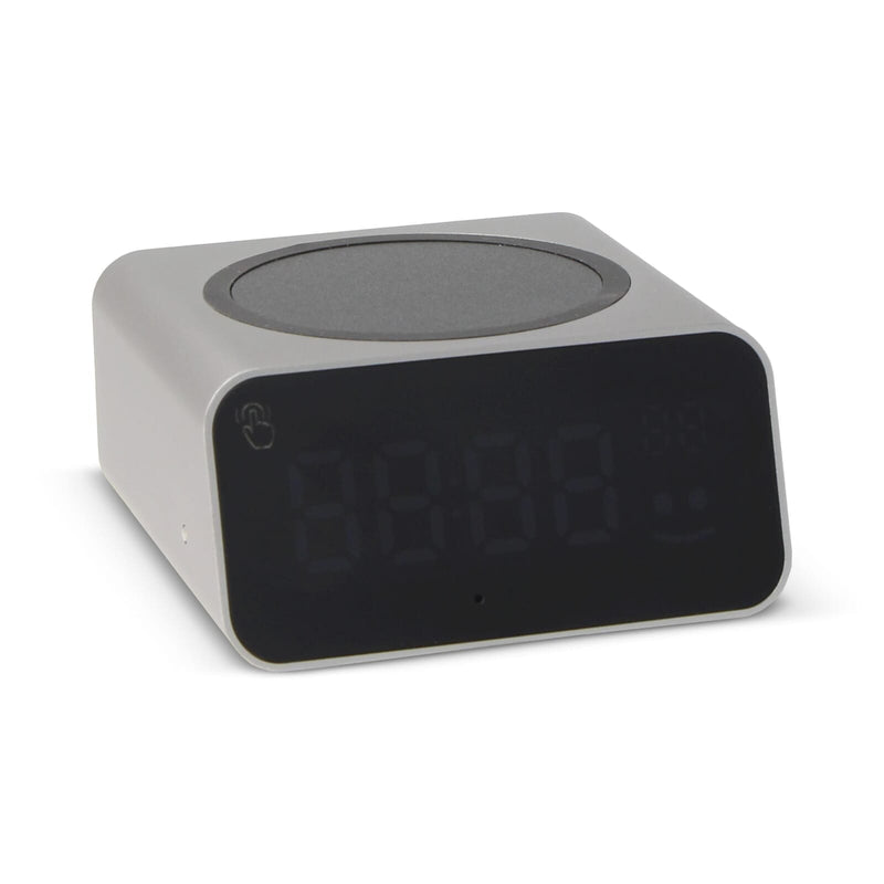 Caricatore wireless Xoopar GRS con orologio grigio - personalizzabile con logo