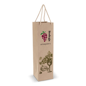 Carta da regalo per vino 120g/m² 11,5x11,5x40cm Marrone - personalizzabile con logo