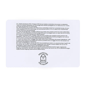 Carta di Blocco RFID Fatton bianco - personalizzabile con logo