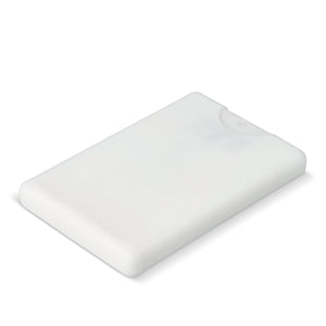 Carta di credito Protezione solare spray SPF30 materiale riciclato Bianco - personalizzabile con logo