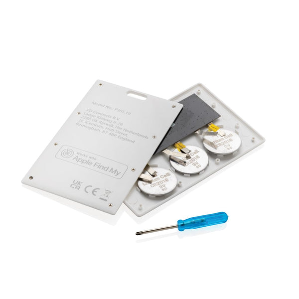 Carta tracker Findcard in rABS RCS bianco - personalizzabile con logo