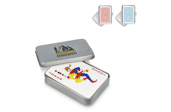 Carte da gioco in scatola di latta - personalizzabile con logo