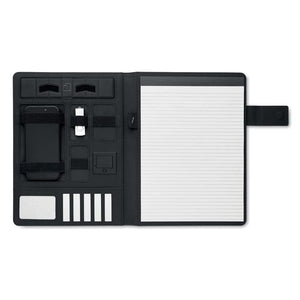 Cartella A4 con caricatore wireless Nero - personalizzabile con logo